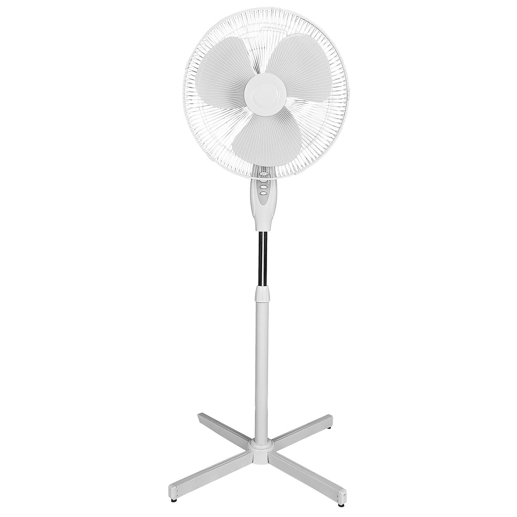 Optimus  16 in. Oscillating Stand Fan in White