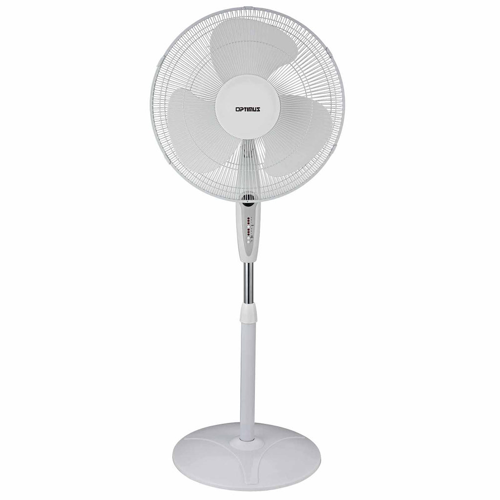 Optimus  16 in. Oscillating Stand Fan with Remote Control