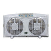Optimus  8 in. Electric Reversible Twin Window Fan with Thermostat &amp; LED