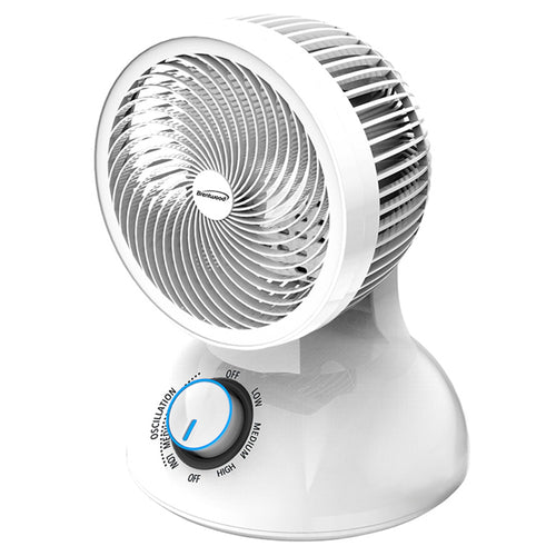 Brentwood  6 Inch Three Speed Oscllating Circulator Desktop Fan with Timer and Remote Control in White