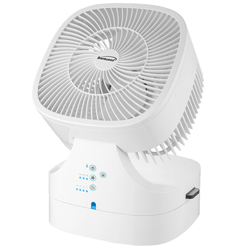 Brentwood  8 Inch Three Speed Oscillating Desktop Fan with Remote Control in White