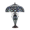 PRISMA Tiffany-style 3 Light Double Lit Table Lamp 18'' Shade - CHLOE Lighting