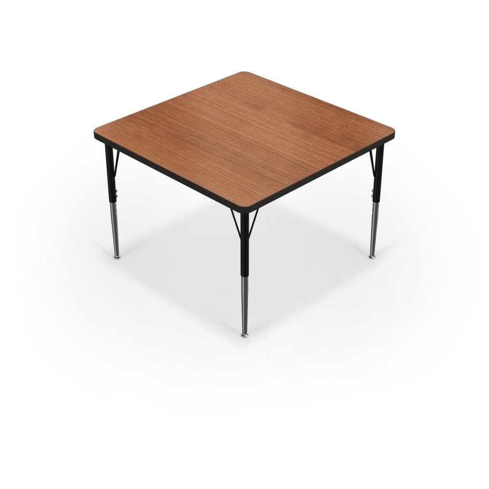 Activity Table - 48'' Square - Amber Cherry Top Surface - Black Edgeband - BALT
