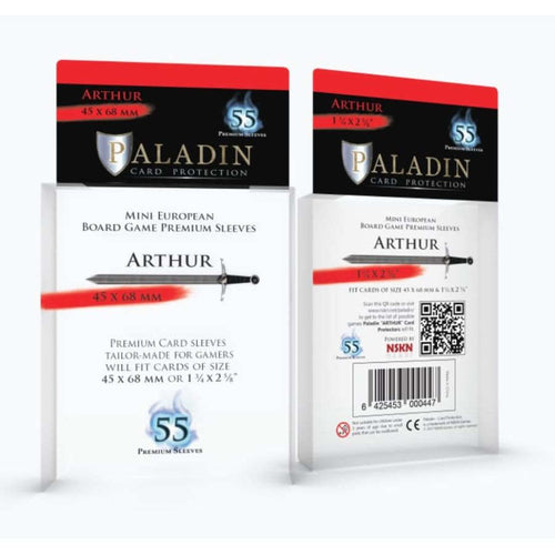 PALADIN BOARD GAME SLEEVES: ARTHUR (MINI EUROPEAN)
