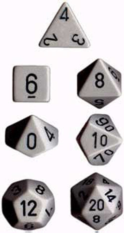 Chessex Mfg Co Llc -  7Ct Opaque Poly Grey/Black Dice Set