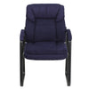 Navy Microfiber Executive Side Reception Chair with Lumbar Support and Sled Base - Flash Furniture