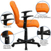 Mid-Back Orange Quilted Vinyl Swivel Task Office Chair with Arms - Flash Furniture