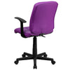 Mid-Back Purple Quilted Vinyl Swivel Task Office Chair with Arms - Flash Furniture