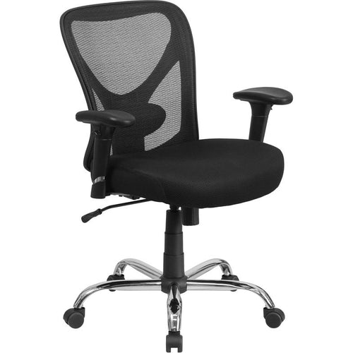 Big & Tall Office Chair | Adjustable Height Mesh Swivel Office Chair with Wheels - Flash Furniture
