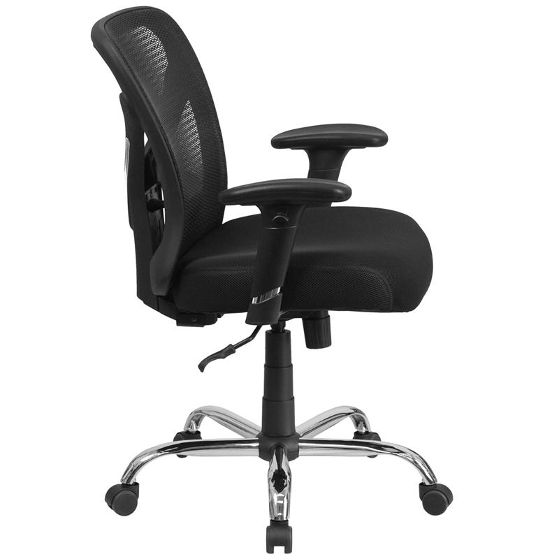 Big & Tall Office Chair | Adjustable Height Mesh Swivel Office Chair with Wheels - Flash Furniture