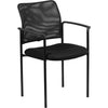 Comfort Black Mesh Stackable Steel Side Chair with Arms - Flash Furniture