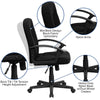 Mid-Back Black Fabric Executive Swivel Office Chair with Nylon Arms - Flash Furniture