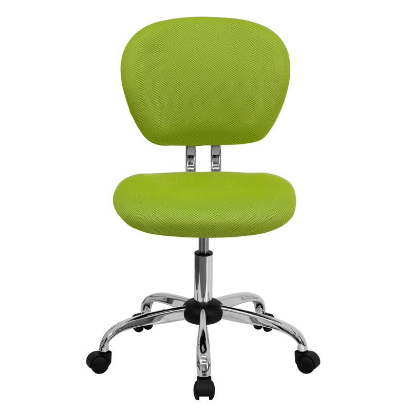 Mid-Back Apple Green Mesh Padded Swivel Task Office Chair with Chrome Base - Flash Furniture