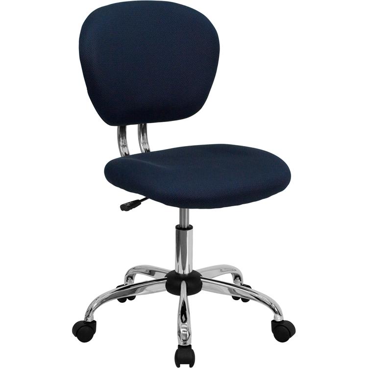 Mid-Back Navy Mesh Padded Swivel Task Office Chair with Chrome Base - Flash Furniture