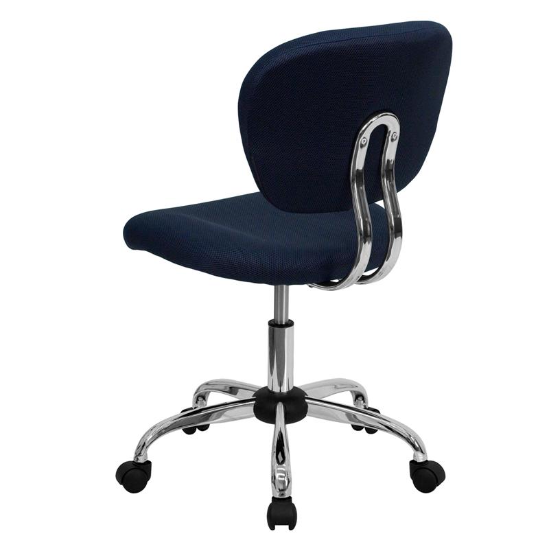Mid-Back Navy Mesh Padded Swivel Task Office Chair with Chrome Base - Flash Furniture