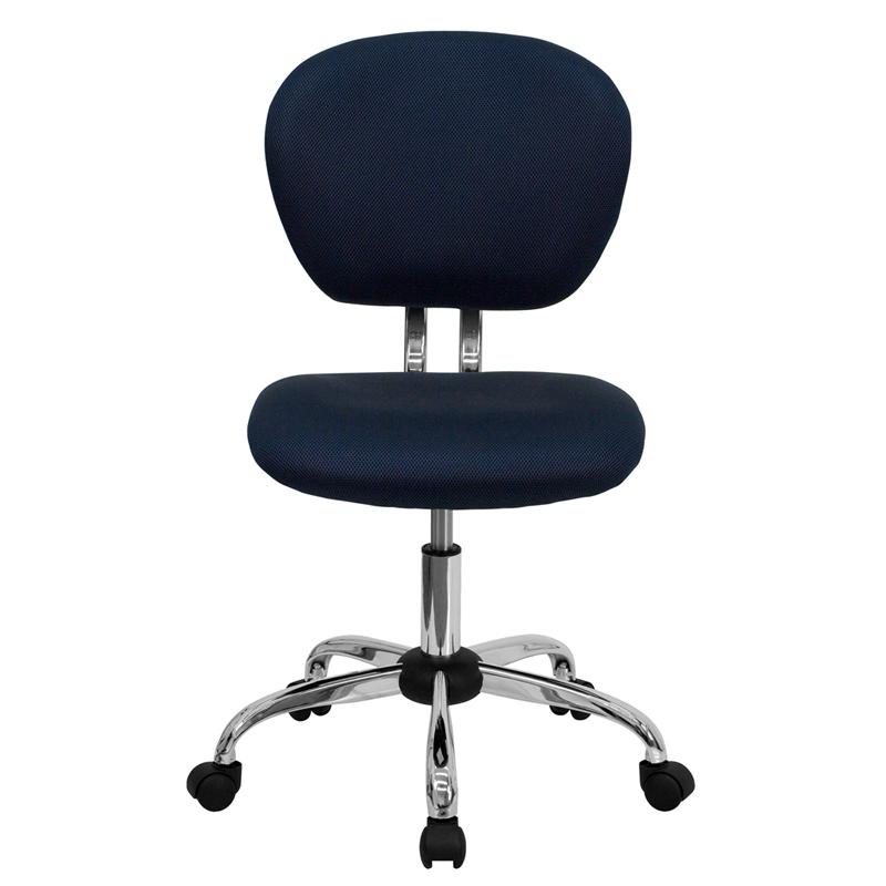 Mid-Back Navy Mesh Padded Swivel Task Office Chair with Chrome Base - Flash Furniture
