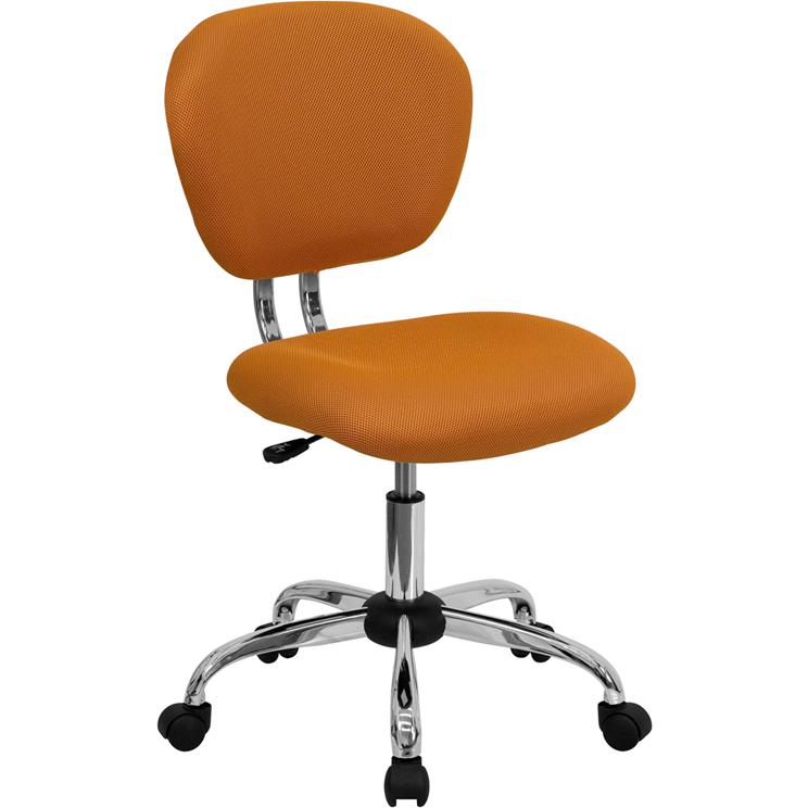 Mid-Back Orange Mesh Padded Swivel Task Office Chair with Chrome Base - Flash Furniture
