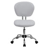 Mid-Back White Mesh Padded Swivel Task Office Chair with Chrome Base - Flash Furniture