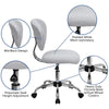 Mid-Back White Mesh Padded Swivel Task Office Chair with Chrome Base - Flash Furniture