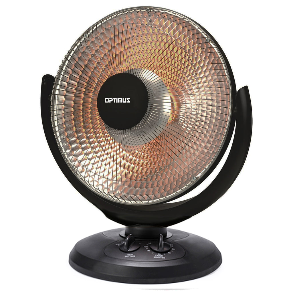 Optimus  14 Inch Oscillating Dish Heater in Black - Factory Reconditioned
