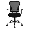 Mid-Back Black Mesh Swivel Task Office Chair with Chrome Base and Arms - Flash Furniture