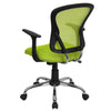 Mid-Back Green Mesh Swivel Task Office Chair with Chrome Base and Arms - Flash Furniture