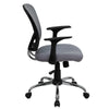 Mid-Back Gray Mesh Swivel Task Office Chair with Chrome Base and Arms - Flash Furniture