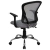 Mid-Back Gray Mesh Swivel Task Office Chair with Chrome Base and Arms - Flash Furniture