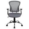 Mid-Back Gray Mesh Swivel Task Office Chair with Chrome Base and Arms - Flash Furniture