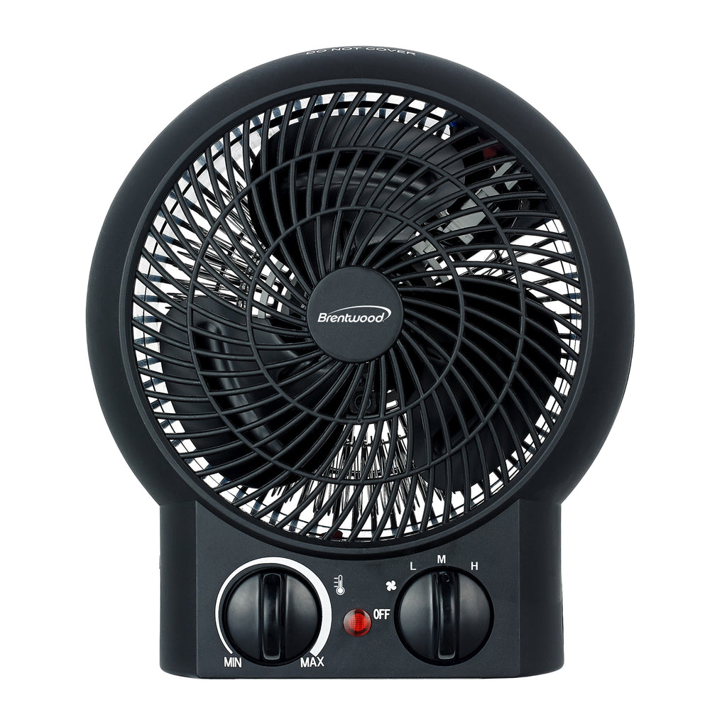 Brentwood  1500W Portable Electric Space Heater and Fan in Black