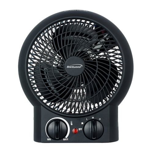 Brentwood  1500W Portable Electric Space Heater and Fan in Black