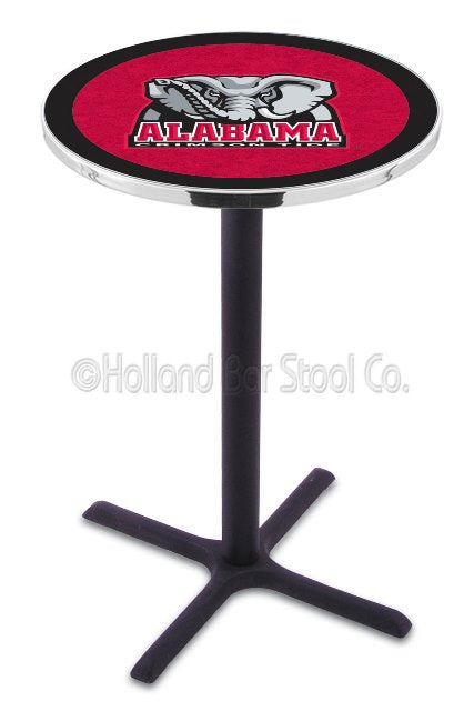Holland Bar Stool L211 University of Alabama (Elephant) 42&quot; Tall - 30&quot; Top Pub Table with Black Wrinkle Finish