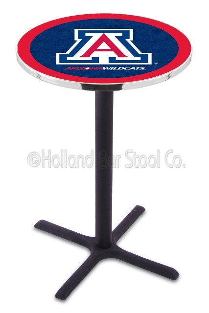 Holland Bar Stool L211 University of Arizona 42" Tall - 30" Top Pub Table with Black Wrinkle Finish