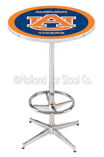 Holland Bar Stool L216 Auburn University 42" Tall - 30" Top Pub Table with Chrome Finish