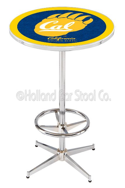 Holland Bar Stool L216 University of California 42" Tall - 30" Top Pub Table with Chrome Finish