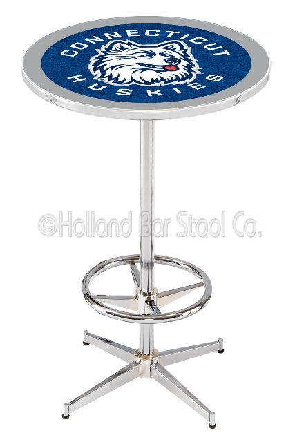 Holland Bar Stool L216 University of Connecticut 42" Tall - 30" Top Pub Table with Chrome Finish