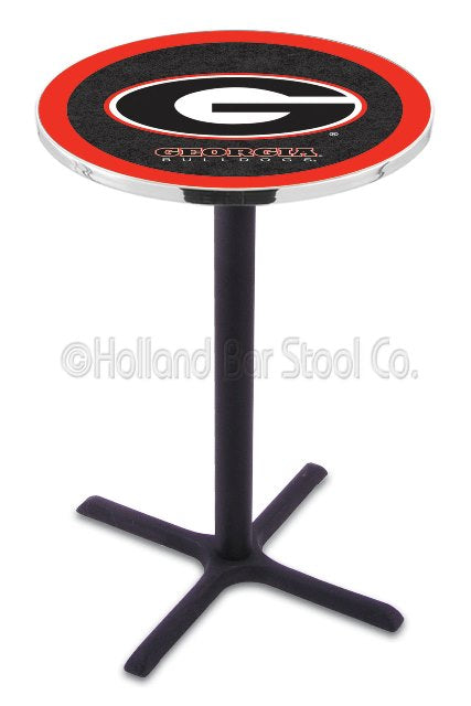 Holland Bar Stool L211 University of Georgia (G) 42" Tall - 30" Top Pub Table with Black Wrinkle Finish