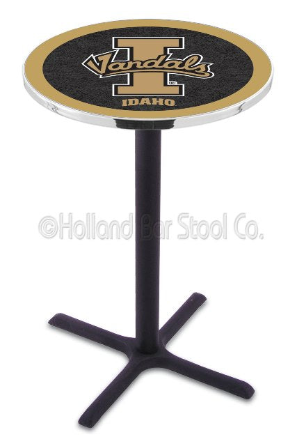 Holland Bar Stool L211 University of Idaho 42" Tall - 30" Top Pub Table with Black Wrinkle Finish