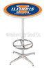 Holland Bar Stool L216 University of Illinois 42&quot; Tall - 30&quot; Top Pub Table with Chrome Finish