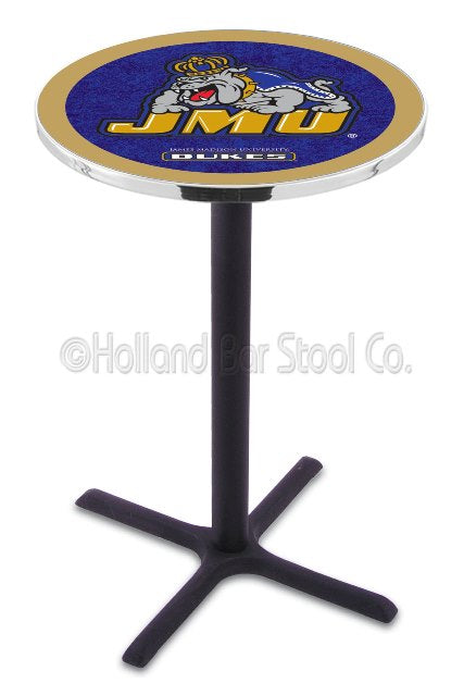 Holland Bar Stool L211 James Madison University 42" Tall - 30" Top Pub Table with Black Wrinkle Finish