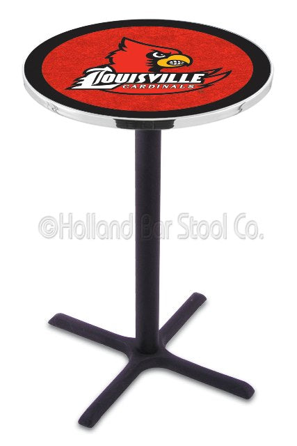 Holland Bar Stool L211 University of Louisville 42" Tall - 30" Top Pub Table with Black Wrinkle Finish