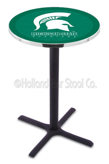 Holland Bar Stool L211 Michigan State University 42" Tall - 30" Top Pub Table with Black Wrinkle Finish