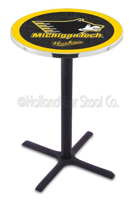 Holland Bar Stool L211 Michigan Tech University 42" Tall - 30" Top Pub Table with Black Wrinkle Finish