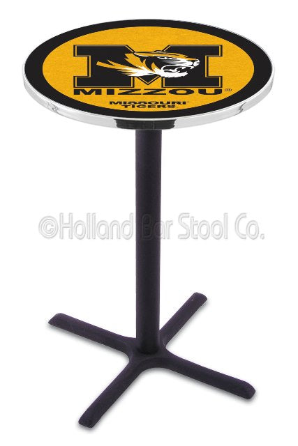 Holland Bar Stool L211 University of Missouri 42" Tall - 30" Top Pub Table with Black Wrinkle Finish