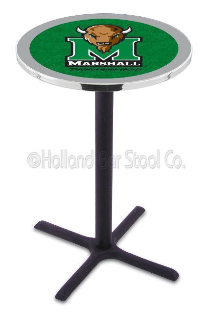 Holland Bar Stool L211 Marshall University 42" Tall - 30" Top Pub Table with Black Wrinkle Finish