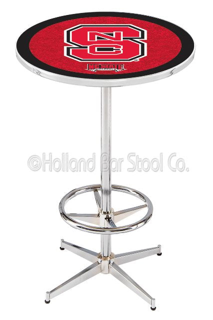 Holland Bar Stool L216 North Carolina State University 42" Tall - 30" Top Pub Table with Chrome Finish