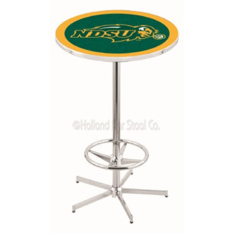 Holland Bar Stool L216 North Dakota State University 42" Tall - 30" Top Pub Table with Chrome Finish