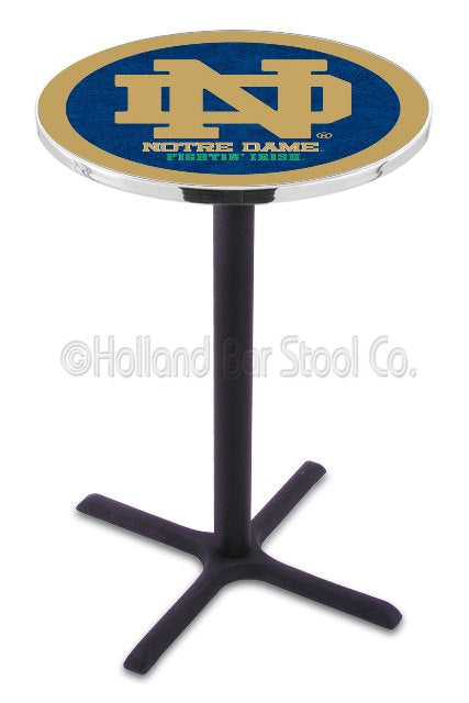 Holland Bar Stool L211 Notre Dame (ND) 42" Tall - 30" Top Pub Table with Black Wrinkle Finish
