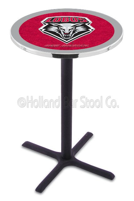 Holland Bar Stool L211 University of New Mexico 42&quot; Tall - 30&quot; Top Pub Table with Black Wrinkle Finish
