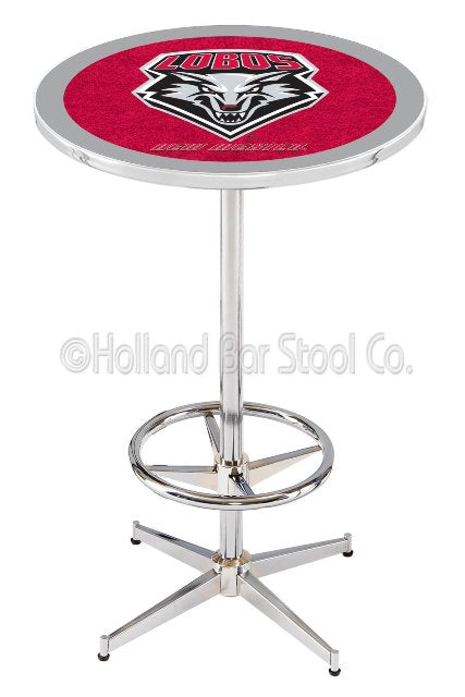 Holland Bar Stool L216 University of New Mexico 42" Tall - 30" Top Pub Table with Chrome Finish